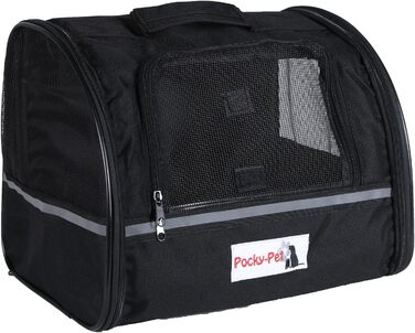 Транспортна сумка для собак H4L чорна 38x28x30 см - переноска, переносна сумка, бокс для собак