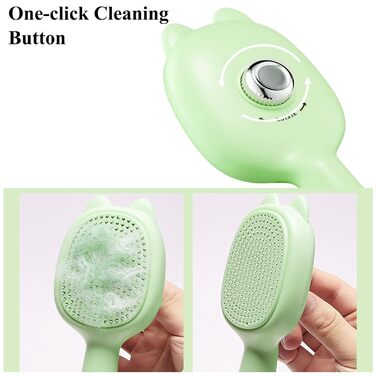 Щітка для собак маленьких порід самоочищувана - регульована, рожева та зелена