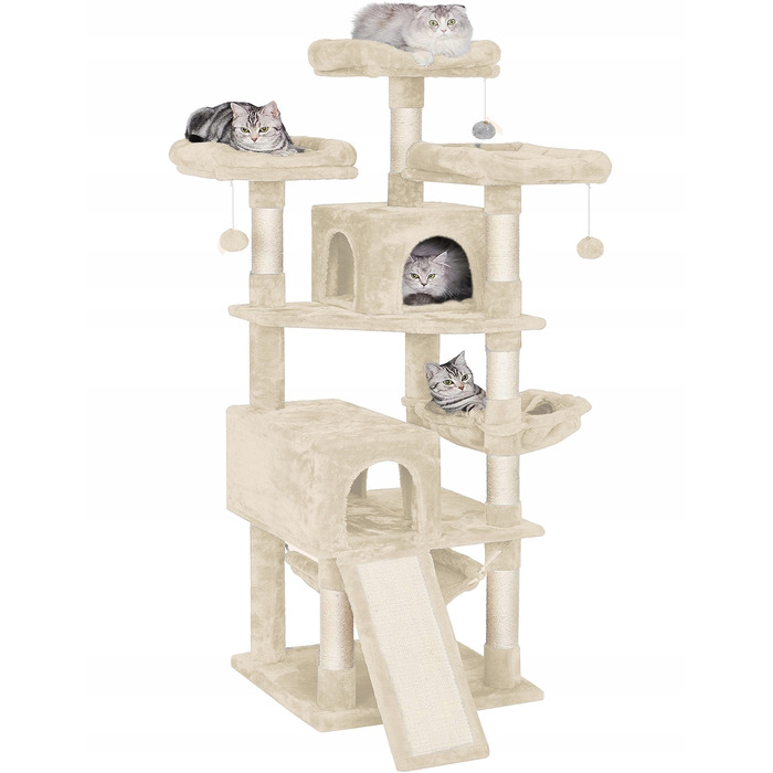 Низька дряпалка, висока дряпалка, лежанка та килимки-дряпалки