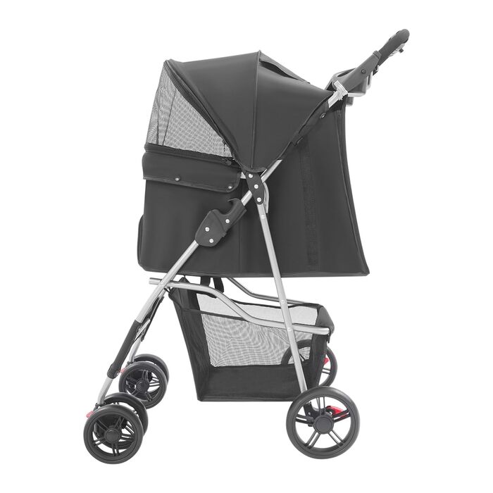 Візок для собак 2в1, переноска для собак, складаний візок-переноска до 15 кг з сітчастими віконцями, тримачем для напоїв, дощовиком, візок-джер для тварин