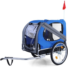 Причіп для велосипеда, переноска для собак, складна, до 40 кг, сірий, блакитний