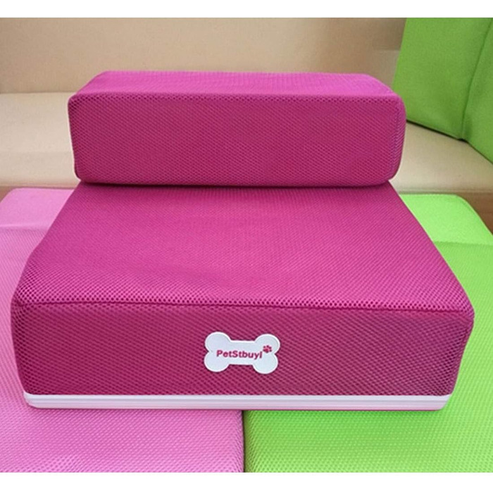 Сходинка для собак Левоберг - для маленьких собак, котів, до ліжка (рожева)