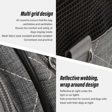 Транспортна переноска для тварин: собак, котів, цуценят (складні, дихаючі, сірі)