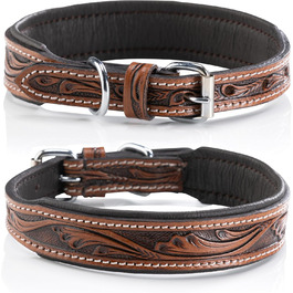 Нашийник для собак Джек Рассел з натуральної шкіри буйвола, ручної роботи, Talia (XL, 46-58 см)