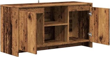 vidaXL телевізійна тумба з дверцятами та полицями, біла, 102x37,5x52,5 см, ДСП (старе дерево), меблі для телевізора, низька тумба, шафа для ТВ, HiFi, для вітальні