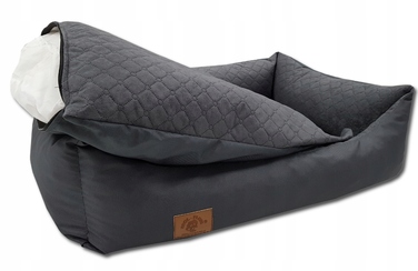 Плюшевий лежак-канапа для собак Odol, сірий, 100 см x 70 см