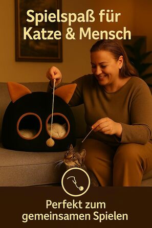 Котяча хатинка XXL 49,5×49,5×41 см – м'який і теплий будиночок для котів з праним матрасом, ідеальне місце для відпочинку, котяче наметове укриття для дому