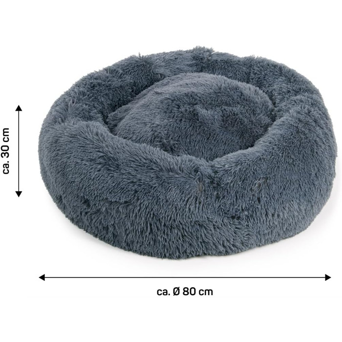 Крісло-гніздишко для собак Ceddie - м'яке, зручне, діаметр 100 см, темно-сірий