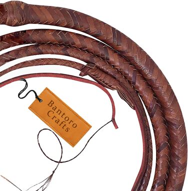 Бантаро Крафтс Пеітска Індіани Джонса з Кенгурячої Шкіри: Плетена Пеітска з 16 Пасом, Міцна, з Оббивкою з Шкіри, Гучне Тріскотлення, 4.8 м