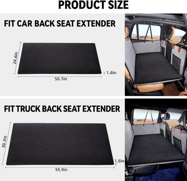 Накидка на сидіння для собак у вантажівку, чорна, з жорстким дном | Автоматичний килимок для тварин