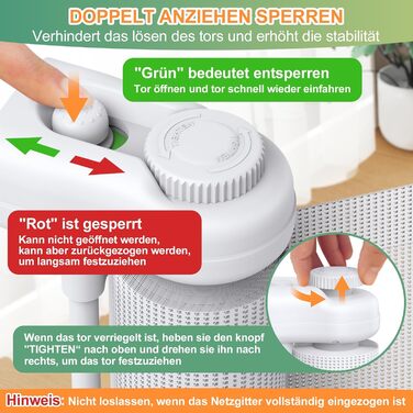 Розсувна захисна сітка для дитини та собаки, 400 см, біла. Захист для сходів/коридору/інтер'єру/екстер'єру. Висота 105 см, ширина 300 см.