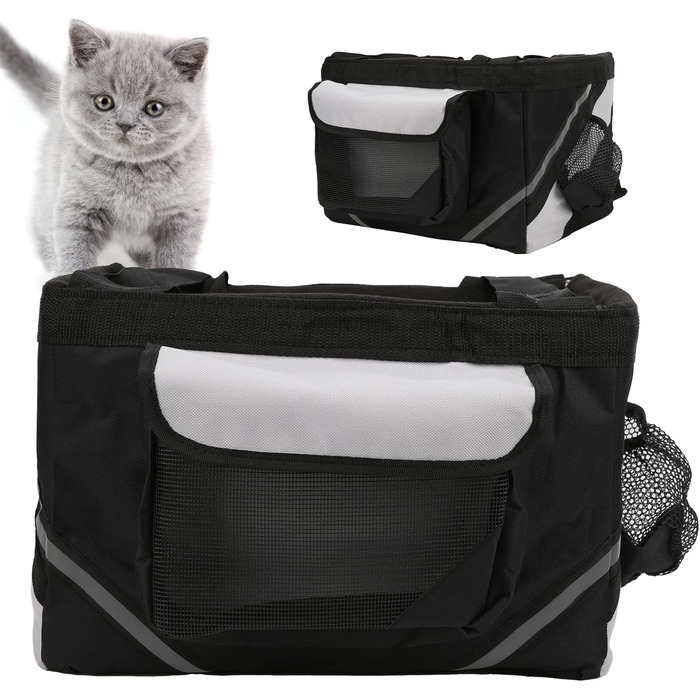 Сумка-переноска для велосипеда Jerys, універсальний велосипедний кошик для собак, знімний, 15x11x9,8 дюймів, оксфордська тканина, для маленьких та середніх собак