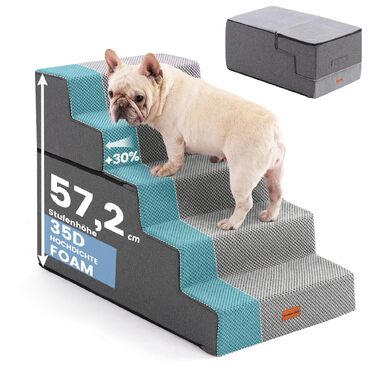 Сходи для собак Gardner Pet 2-в-1, 3 ступені, регульована висота 23/36 см, сірі (висота 58 см)