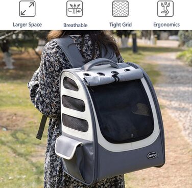 Рюкзак для тварин Galatée: зручний, дихаючий, для подорожей та прогулянок (синій)