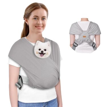 CUBY Сумка-переноска для собак, літня модель, рюкзак-переноска, підтримка спини, для собак, виготовлена з дихаючого матеріалу, 10 кг, світло-сіра