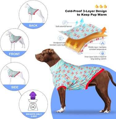 Теплий светр для лабрадора LovinPet 2XL, вінтажний принт, гіпоалергенний одяг для великих собак