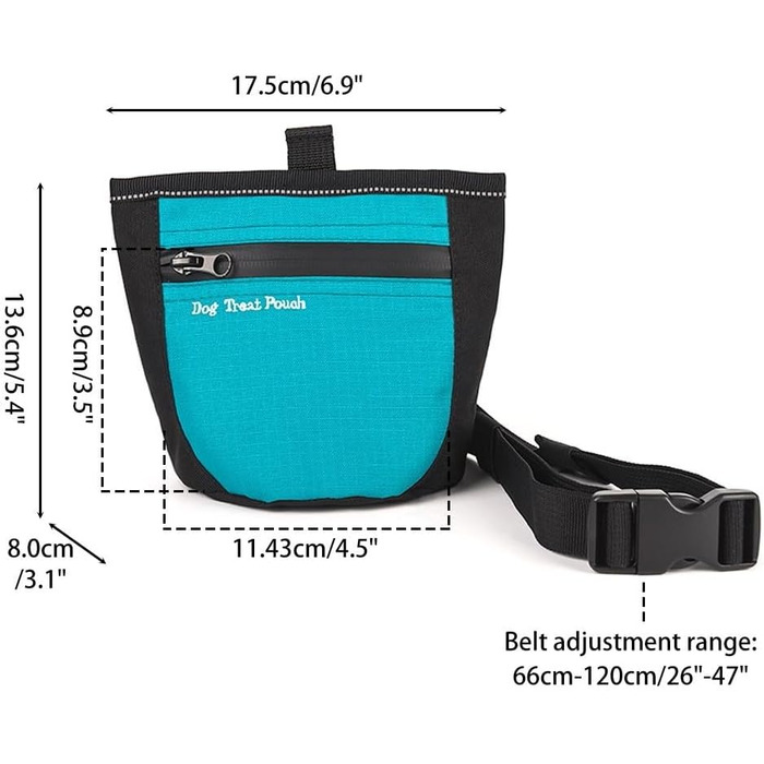 Сумка для ласощів для собак DONGKER з магнітним закриттям, поясна сумка для тренувань та виховання цуценят, швидке винагородження (Зелена)