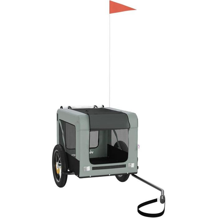 Причіп для собак Robuster Oxford, сталевий, PVC, 30 кг, сіро-чорний, 54,5x120x53 см, Model93909