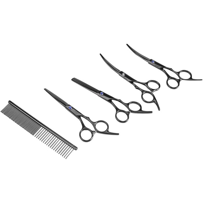 Набір інструментів для грумінгу домашніх тварин Yosoo: ножиці, гребінець, бокс для зберігання (собаки, коти)