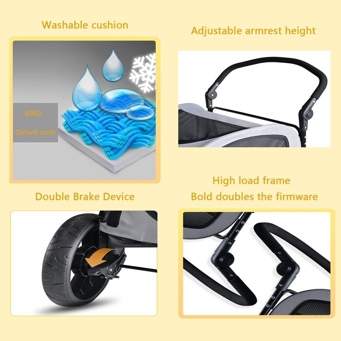 Візок для собак та котів 2-в-1 Boxer SmartSpace Concept: великий об'єм, матеріал Oxford 600D, вантажопідйомність до 60 кг