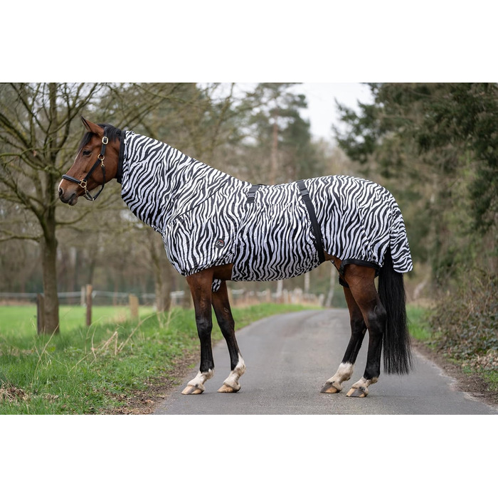 HKM 7238 Захисна попона від екземи та комах для коней Zebra, 155 см