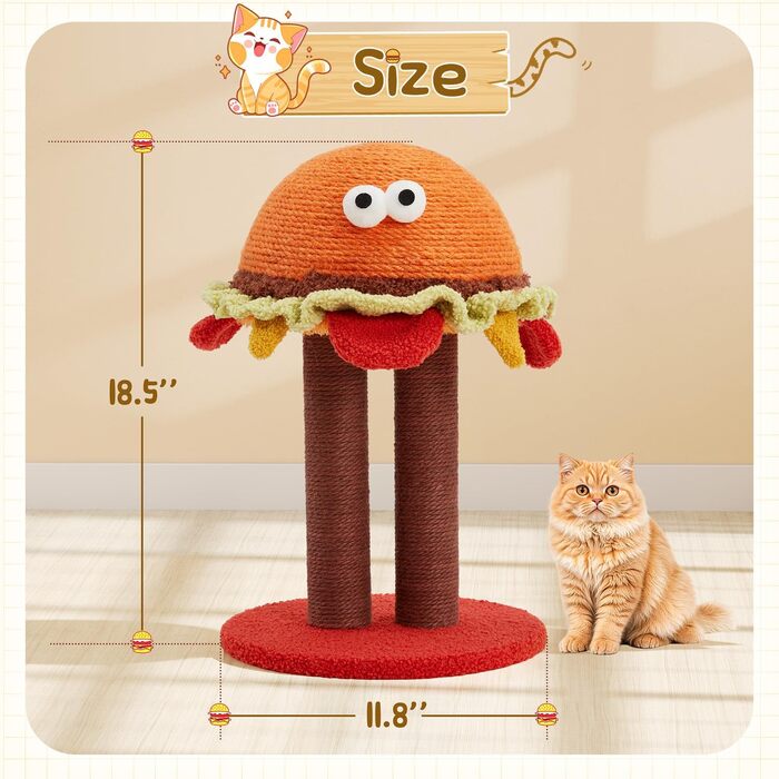 Котячий будиночок-кратцбаум Erinnyees, 47 см: милий, функціональний, з сизалевого мотузка для котів