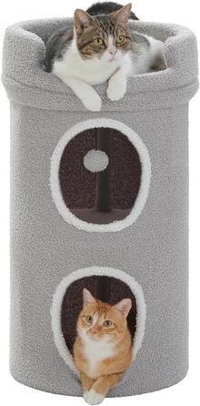 PAWZ Road Велика котяча хатка-лежак для дому, 40×40×40 см, для котів до 10 кг, сіра