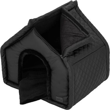 Будка для собак та котів, велика R3 - 60 x 50 см, чорна