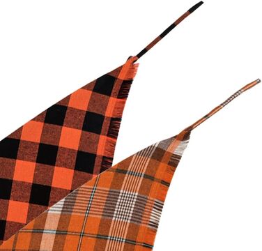 Осіння двостороння картата бандана для собак, святкова, трикутна, аксесуар для домашніх тварин, розмір S