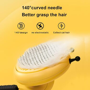 Бурштянна щітка для собак та котів: видаляє підшерсток, розплутує шерсть