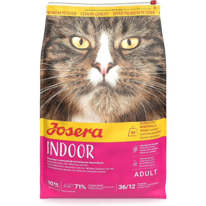 Сухий корм для котів Josera Indoor з птицею та рибою для дорослих, 10 кг