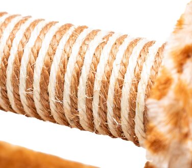 Дряпак для котів з сизалю та плюшу у формі панди, 56 x 18 x 18 см (Оранжевий)