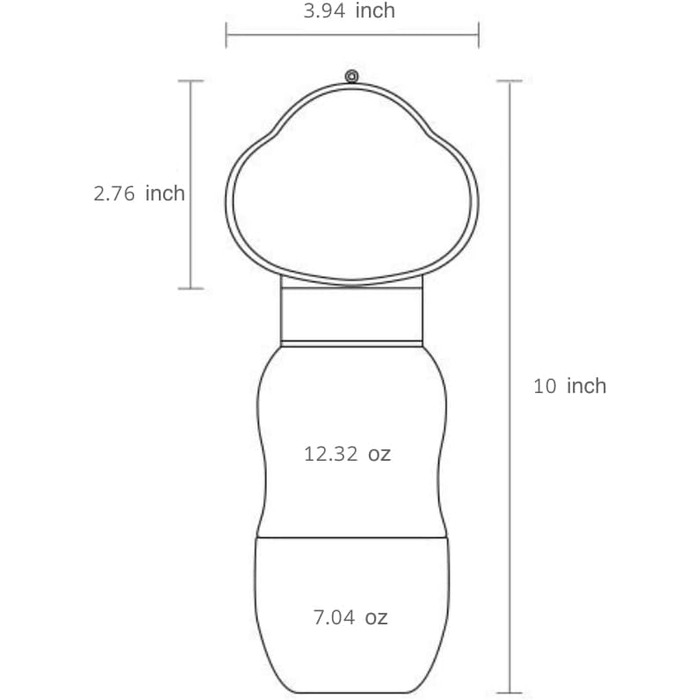 Водяна пляшка для собак з контейнером для корму GCFTIFF, 2-в-1, вилкауф-система, для прогулянок та подорожей