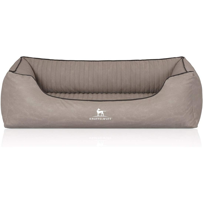 Ортопедичне ліжко для собак Knuffelwuff Columbia XL (105 x 75 см) з легкою очисткою, знімний чохол, для великих, середніх та малих собак (Світло-сірий)