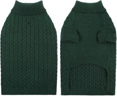 Зимовий теплий в'язаний пуловер для собак CITE TOILE (XS, Зелений)