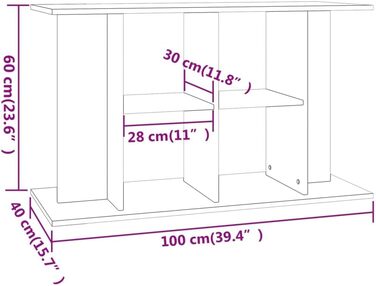 vidaXL підставка для акваріума, білий глянець, 100x40x60 см, ДСП