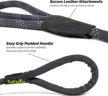 Повідок для собак Tuff Mutt 150 см з обертовим карабіном, для середніх і великих порід, м'яка ручка, світловідбивна стрічка, міцний
