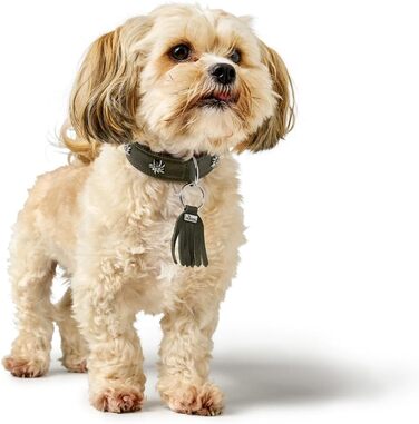 Нашийник для собак HUNTER München зелений/cognac, шкіряний, з елементами традиційного одягу, м'який та міцний, не травмує шерсть, розкішний, екологічно чистий, виготовлений у Німеччині, розмір 50