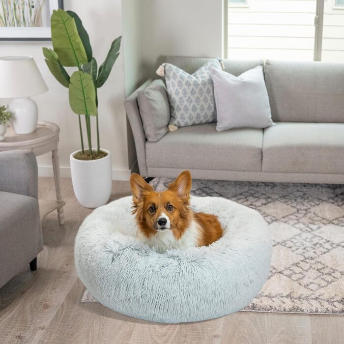 Лежак для собак Best Friends by Sheri Calming Donut, знімний чохол, машинне прання, сірий, 76x76 см, розмір M