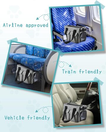 Транспортна переноска для котів та собак Happy Hachi, складана, з регульованим плечовим ременем, з м'якою оббивкою, для авіаперельотів, туристична переноска