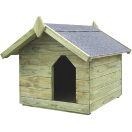 vidaXL Будка для собаки з імпрегнованої сосни, дах, 75x78x65 см