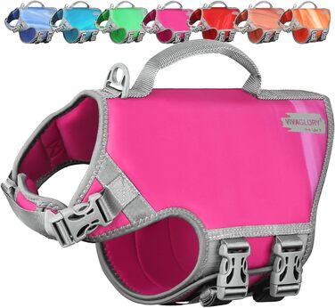 Жилет рятувальний для собак VIVAGLORY Neoprene, S, рожевий (56-66 см обхват грудей)