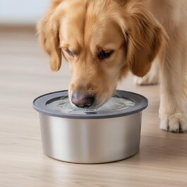 Миска для води для собак Belle Vous 2L з нержавіючої сталі Anti-Splash - миска для води без облизування для собак та котів