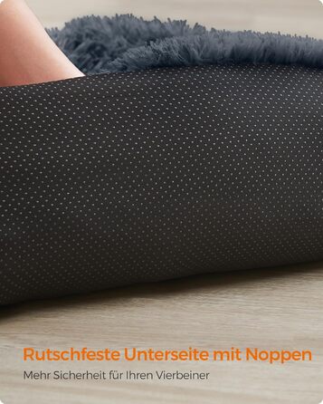 Крісло-лежанка для собак Feandrea FluffyHug, м'яка лежанка-софа, захист дивану, подушка для собак, розмір L, для середніх собак, 95 x 85 x 16 см, темно-сірий