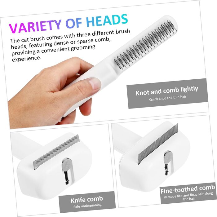 Перекладена та переписана назва: Щітка для собак та котів, щітка від линяння, 2 шт., фешенельна, для грубої шерсті, для догляду за шерстю, м'яка, для маленьких собак та котів, з м'яким наконечником