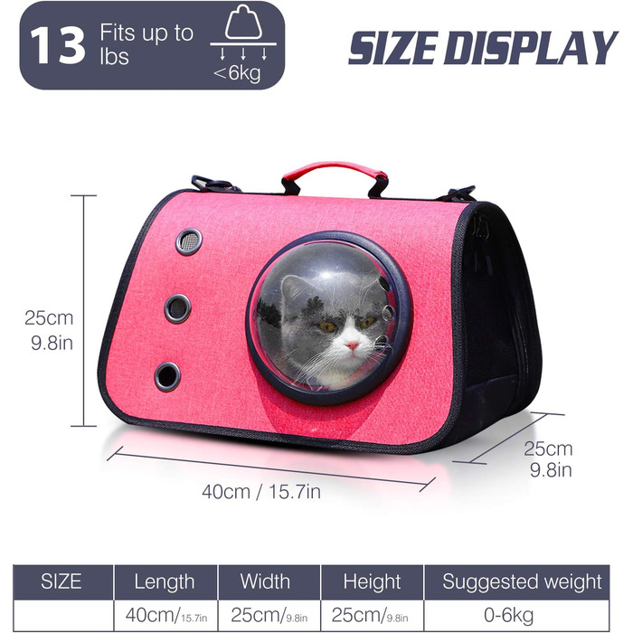 Транспортна переноска для котів та собак PETCUTE - м'яка, складана, сіра, 40x25x25 см