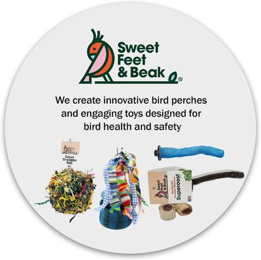 Безпечна пемзова жердина Sweet Feet and Beak для птахів, 30,5 см, фіолетова – підрізання кігтів і дзьоба, нетоксичний аксесуар для клітки, сприяє здоров'ю лап