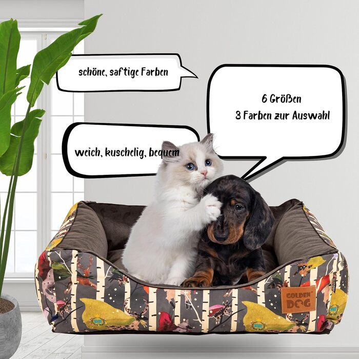 М'яке ліжко-корзина для собак 'Kinia' (Superheld, S) з високими бортиками, з велюрової тканини