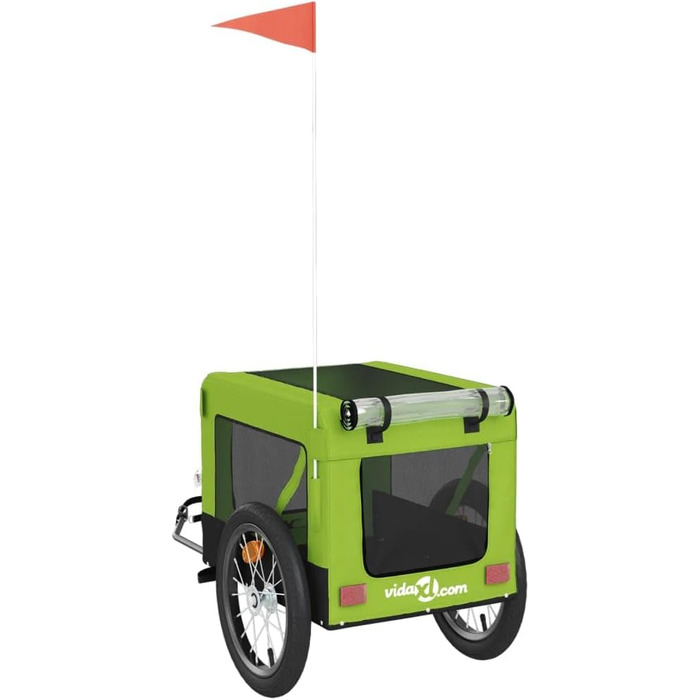 Причіп для велосипеда для собак та котів, зелений та чорний, Oxford-Gewebe та залізо