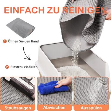 Килимок під лоток для котів Citylife Groß, 120x70 см, двошаровий, вологостійкий, з антиковзаючим покриттям, стільовий дизайн, легке прибирання, сірий колір